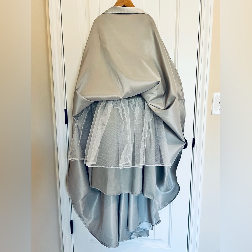 BABARONI Satin Flower Girl Dress - Silver - Picture 5 of 7
